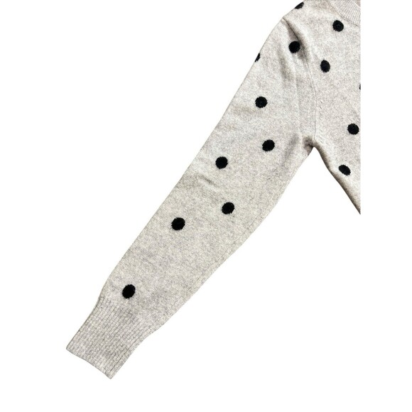 J.Crew 100% Cashmere Gray Sweater Black Polka Dot Women’s Sz XS - Picture 6 of 10
